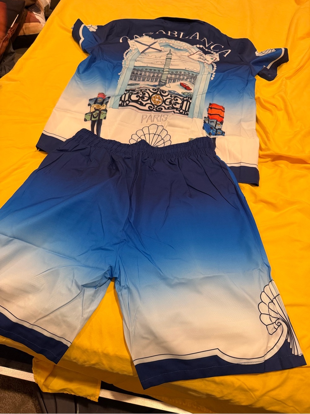 Men's Blue Gradient Swim Trunks — Casablanca Style
